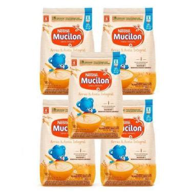 Imagem de Kit 5 Mucilon Arroz E Aveia Integral Sachê 180G - Nestle