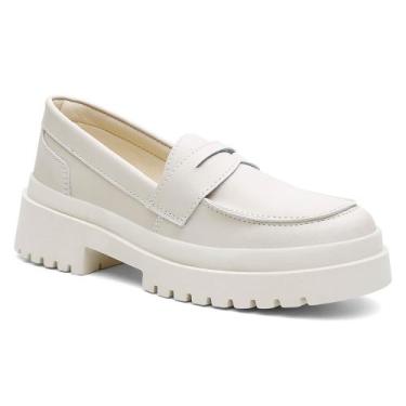 Imagem de Mocassim Feminino Tratorado Off White Oxford Clássico - Rizzicomercio,