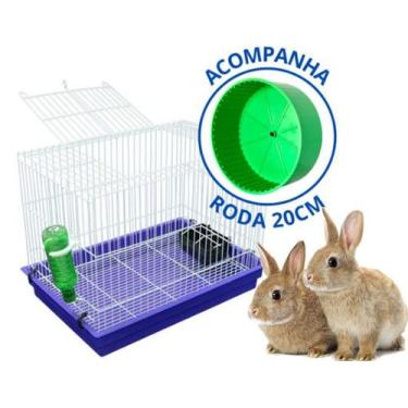 Imagem de Gaiola Coelho Grande Porquinho Da Índia e  Chinchila Comedor Rodinha  
