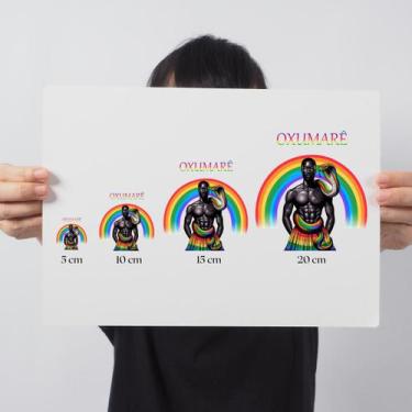 Imagem de Adesivo Orixá Oxumarê DTF UV Envernizado ProvaD'água Sticker - Balaio 