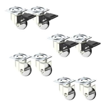 Imagem de 8 Rodizio Gel Silicone Giratório Roda 35mm 4 C/ + 4 S/ Trava - comerci