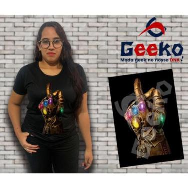 Imagem de Baby Look Manopla Jóias do Infinito - Thanos - Geeko, Preto, GG