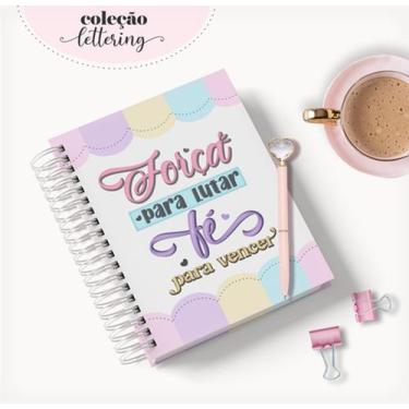Imagem de Caderno Personalizado LETTERING 60 Folhas 15,5x21,5 Cm - Mel'art Papel