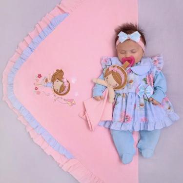 Imagem de Saída de Maternidade Menina Luxo Laços Sofia Azul 05 Peças - Amora Bab