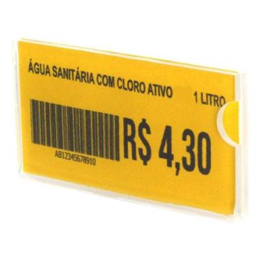 Imagem de Porta Preço Etiqueta Plaquinha P/ Gondola 5x2,5cm Kit 100und - Acrilik