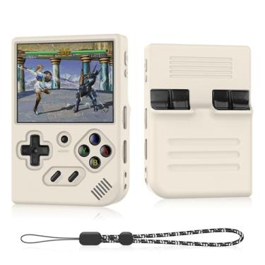 Imagem de Capa de silicone compatível com Anbernic RG35XX Plus, capa protetora de silicone antiarranhões, lavável e à prova de choque para RG35XX Plus com cordão - branca