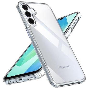 Imagem de Natbok Capa para celular Samsung Galaxy A16, amortecedor de TPU macio à prova de choque e capa traseira de policarbonato rígido, não amarela, antiarranhões, proteção contra quedas, capa fina para