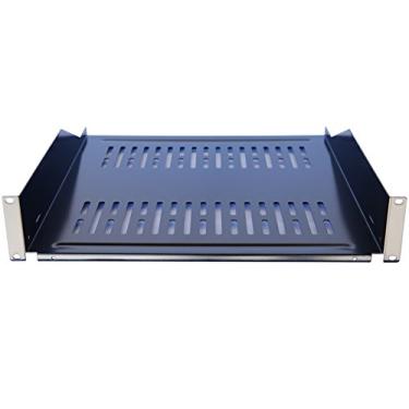 Imagem de Rising 1 pacote 48 cm ventilado aço 2 espaço 2U suporte em rack prateleira de rede cantilever 45,7 cm profundidade