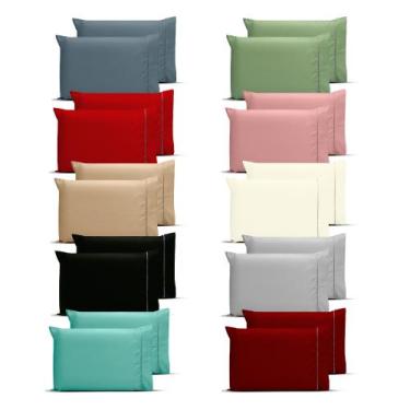 Imagem de Kit 10 Fronhas Sortidas 100% Poliéster Varias cores - Bem Me Quer Enxo