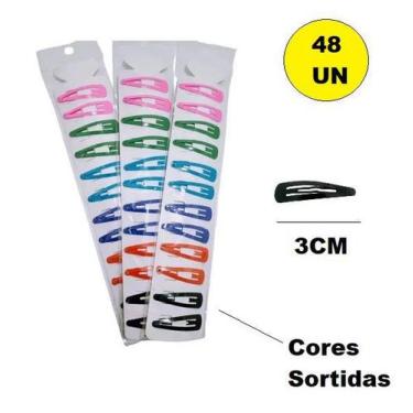 Imagem de 48 Presilhas Cabelo Tic Tac 3cm Colorido Sortido - Lynx Produções arti