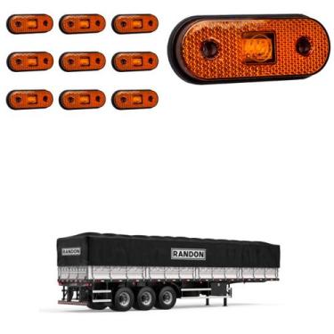 Imagem de 10 Lanterna Lateral Randon LED Âmbar Saída Fios - DW Componentes