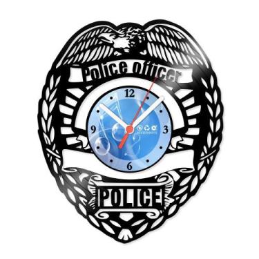 Imagem de Relógio De Parede Disco Vinil Profissões - Police Officer - VPR-087 - 