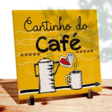 Imagem de AZULEJO Cantinho do Café - Canek, com Suporte de Mesa, 20x20