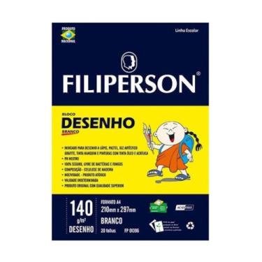Imagem de Bloco Desenho A4 Filiperson 140g 20 Folhas Branco