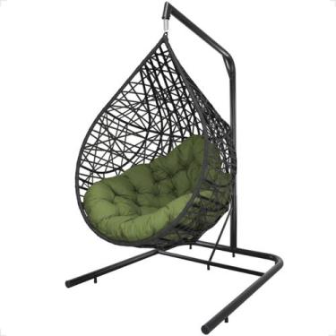 Imagem de Balanço Suspenso Ninho Gota com Suporte Mola e Mosquetão Almofada Impe