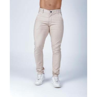 Imagem de calça masculina esporte com elastano slim - Diversas, Bege claro, 40