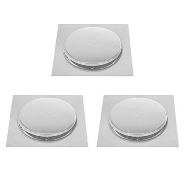 Imagem de Ralo Click Inox 15x15 Inteligente Kit 3 Unidades Cromado Banheiro Lava