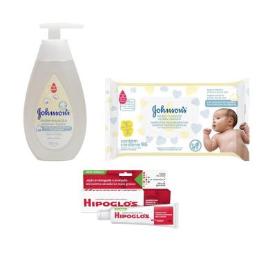 Imagem de Kit Sabonete Líquido Johnson`s Baby Recém Nascido 200ml + Toalhinhas Umedecidas Johnson`s Baby Recém Nascido 96un + Creme Preventivo Contra Assaduras 