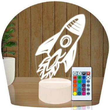 Imagem de Luminária Led 3d  Foguete Espaço Abajur Presente Criativo Decoração - 
