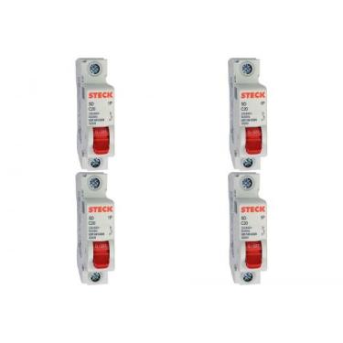Imagem de Kit C/4 - Disjuntor Steck Din Unipolar 20A Sd61 C Sdd61C20
