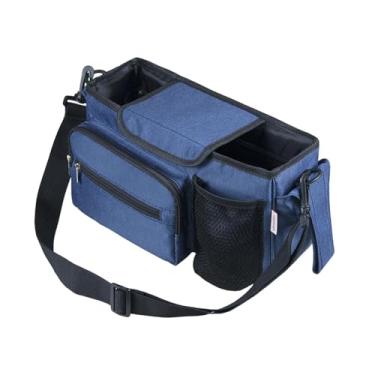 Imagem de simhoa Organizador de carrinho de bebê Bolsa de fraldas com porta-copos, bolsa de viagem para mamãe, armazenamento de itens essenciais para bebês para, Azul