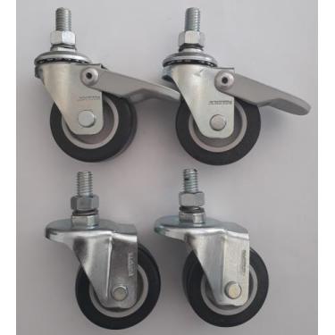 Imagem de Rodizio para carrinhos e  móveis roda pvc com freio e sem kit glae 210