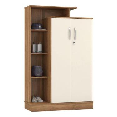 Imagem de Armário Multiuso Londres 2 Portas com Chaves Prateleiras e Nichos-Amen