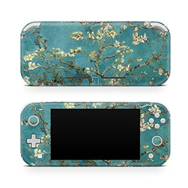 Imagem de Tacky Design Película de decalque de flores de amêndoa compatível com envoltório Nintendo Switch, capa pastel Kawaii para Nintendo Switch Lite, decalque de vinil premium 3M (turquesa)