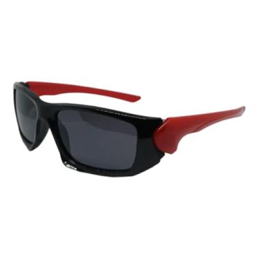 Imagem de Óculos de Sol Redondo Infantil Acetato Leve Proteção UV400 (preto com vermelho esporte)
