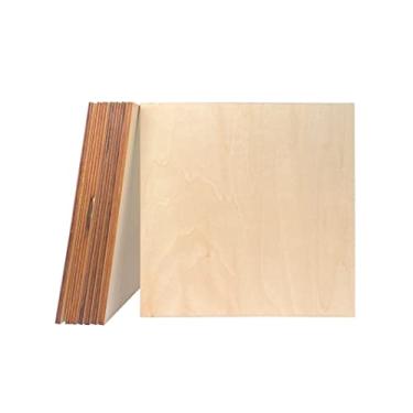 Imagem de Cregugua 8 Peças de Folha de Madeira Inacabada 8X8X3/16" de Espessura, Placa de Compensado de Madeira de Tília, Painéis Quadrados de Madeira para Artesanato, Faça Você Mesmo, Caseiro