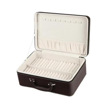 Imagem de YIJU Pulseira caixa de armazenamento jóias estojo elegante titular recipiente pulseira organizador para shopping venda casa quarto, Marrom, 35x24x14cm