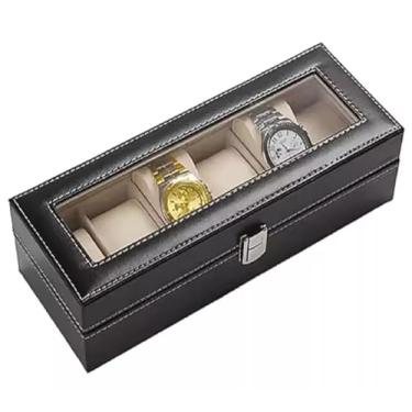 Imagem de Estojo Porta Relógios 6 Lugares Couro Sintético