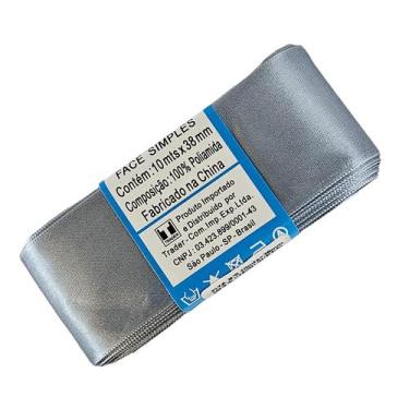 Imagem de Fita de Cetim Trader 38mm N9 com 10 Metros, COR 03 CINZA MEDIO, 10 Met