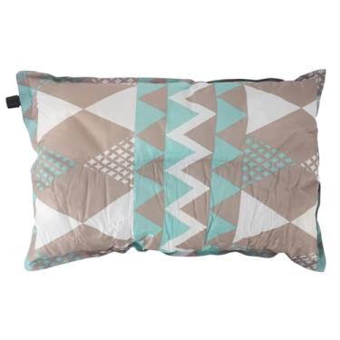 Imagem de Travesseiro Inflável de Acampamento para Viagens e Caminhadas Design Inflável Automático Leve Confortável e Portátil (Azul claro)