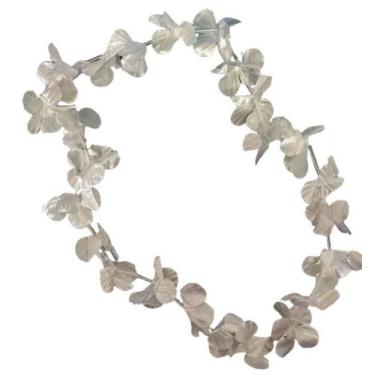 Imagem de Colar Havaiano Flor Prata Poliéster Metalizado 92cm - 01 un - PB Festa
