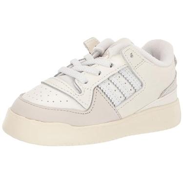 Imagem de adidas Tênis infantil unissex Forum Low Elastic Lace, Giz/branco nuvem/branco, 18