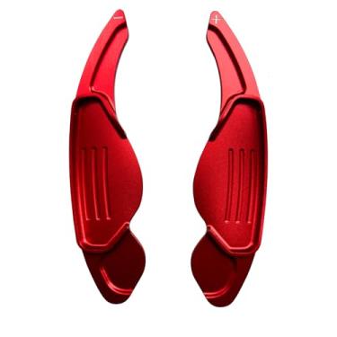 Imagem de Rxmgf Alavanca de câmbio de volante compatível com Jaguar F-Pace F-Type XE XF XJ, compatível com Land Rover Evoque (vermelho)