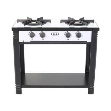 Imagem de Fogão Industrial Esmaltado Baixa Pressão Gás Bravo 2 Bocas Br2b Br - Venâncio Branco Branco