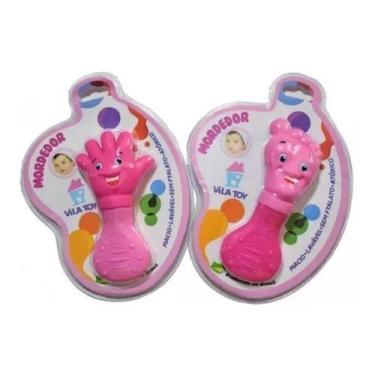 Imagem de Mordedor Mãozinha/Pezinho Anti Stress Gengiva Rosa-Vila Toy