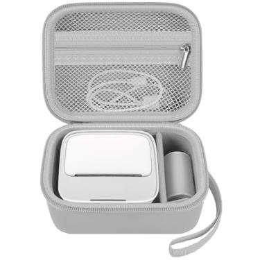 Imagem de Capa para iDPRT S1/ para impressora fotográfica sem tinta Phomemo M02/ T02/ M02S/ M02 pro/ Q30S. Mini suporte de armazenamento portátil para etiquetas, papel térmico, cabo USB (apenas caixa) - cinza