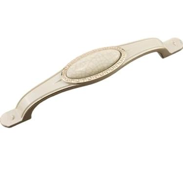 Imagem de Puxadores de porta de guarda-roupa vintage antigos, liga de zinco, cerâmica, puxadores de gaveta, estilo, puxadores de móveis, ferragens, rachadura branca, 128 mm