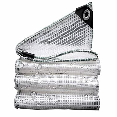 Imagem de Cobertura impermeável encerado capa de planta transparente à prova de chuva com ilhós resistente ao clima frio para estufa varanda jardim (cor: transparente, tamanho: 1mX5m) (transparente 6mX8m)