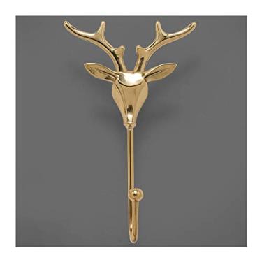 Imagem de xilinshop Cabide organizador de cabide leve luxo cobre montado na parede cabide gancho chave gancho entrada parede gancho criativo casaco chapéu e guarda-chuva (cor: C)