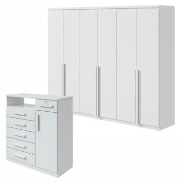 Imagem de Conjunto de Guarda-roupa Alonzo e Cômoda da Vinci com Nicho - Móveis L