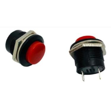 Imagem de 01 Botao Tic Tac Pulso Buzina  Sem Trava Universal- Vermelho - Zx