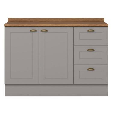 Imagem de Balcao Pia Com Tampo 120cm C353 Americana Cinza Nature Henn