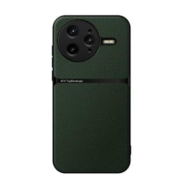 Imagem de Kepuch Capa para Redmi K80 Pro - Litchi Grano Case Placa de Metal Embutida - Verde