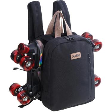 Imagem de JajaHoho Bolsas Para Patins Mulheres E Homens, Mochila Esportiva Multifuncional Patins, De Gelo, Em Linha, Armazenamento Equipamentos Skate, Durável Elegante, 11,8 X 9 2,8 Polegadas (Preto)