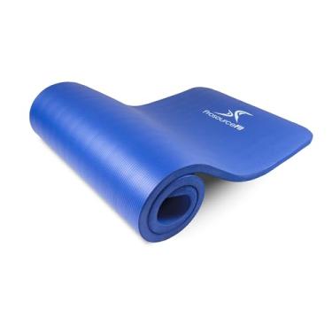 Imagem de ProsourceFit Tapete de exercício de Pilates para Yoga Extra Grosso de 2,5 cm, Tapete de Treino Acolchoado para Casa, Tapete de Yoga Antisip para Homens e Mulheres, Azul, 180 cm x 61 cm