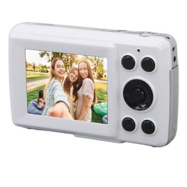 Imagem de Câmera digital FHD 1080P, foco automático, zoom digital de 2,4 16 MP e 16 x, câmeras de selfie antivibração, vlogging para meninos, meninas, adolescentes (branca)